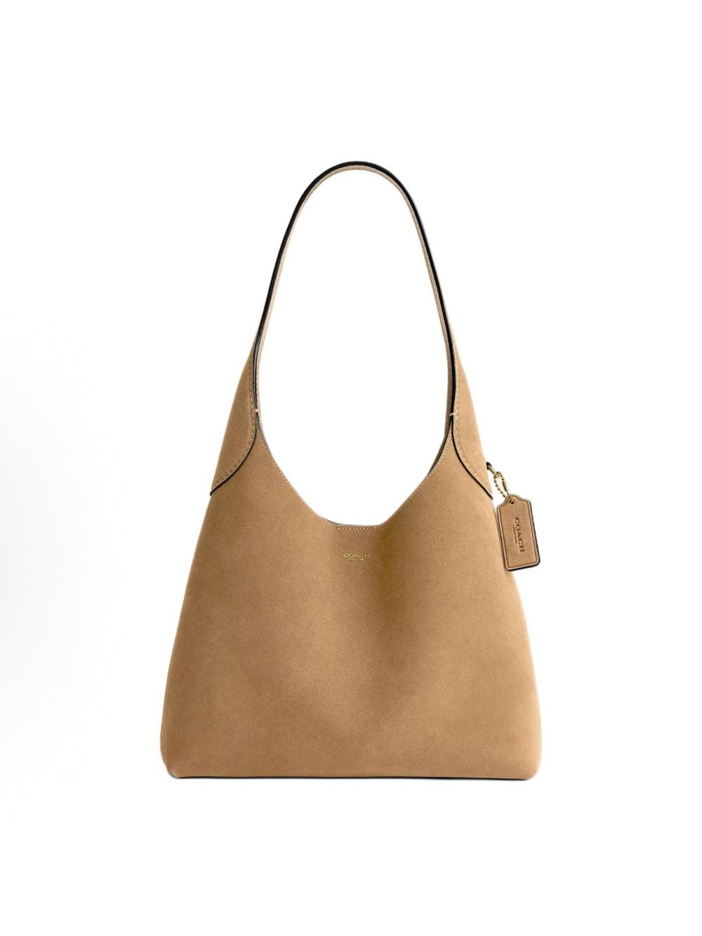 NWT COACH Brooklyn Shoulder Bag 28 Suede CW637 Sand Leather